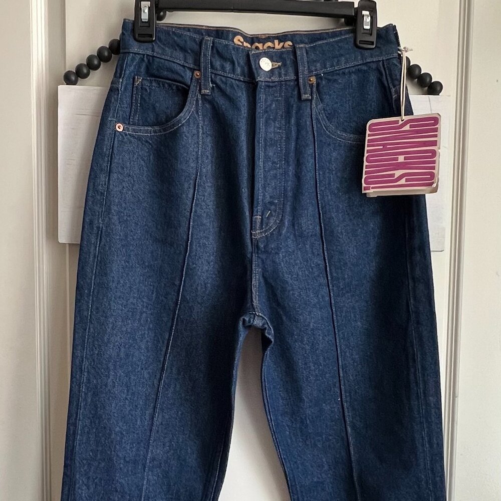 MOTHER Denim SNACKS The Pin Up Tippy Top Sweet Tooth Hover Blue Jeans 27 4 6 NWT - Picture 4 of 16